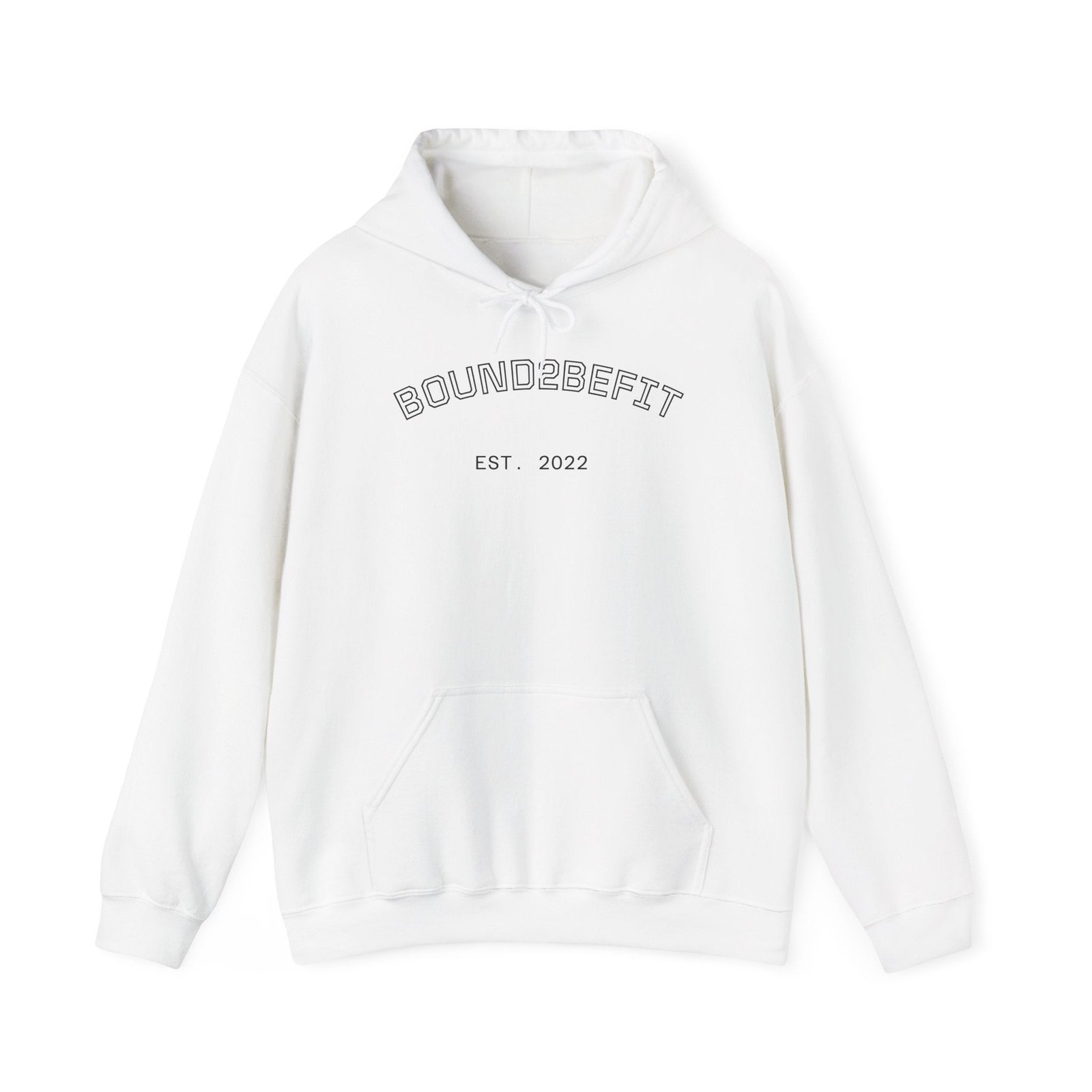 Bound2BeFit Hoodie - 'EST 2022' Minimal Fitness Pullover