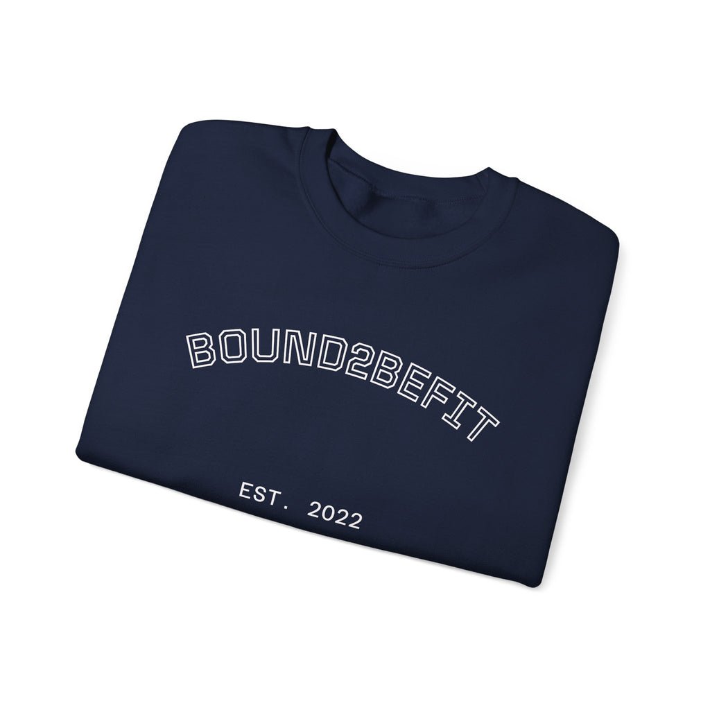 Crewneck Sweatshirt — “BOUND2BEFIT” Minimal Logo Crewneck (Est. 2022)