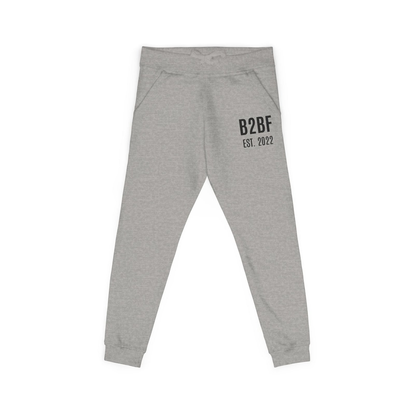 Embroidered 'B2BF EST. 2022' Fleece Sweatpants — Cozy Coral Joggers