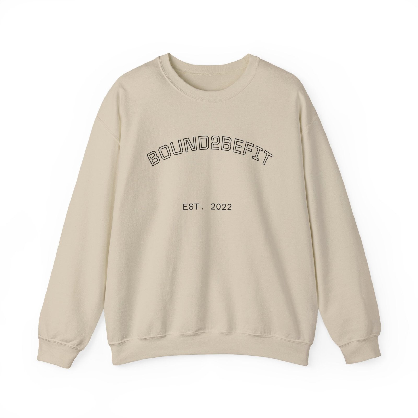 Crewneck Sweatshirt — “BOUND2BEFIT” Minimal Logo Crewneck (Est. 2022)