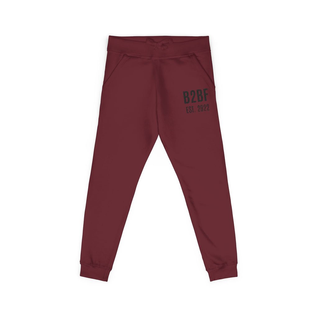 Embroidered 'B2BF EST. 2022' Fleece Sweatpants — Cozy Coral Joggers