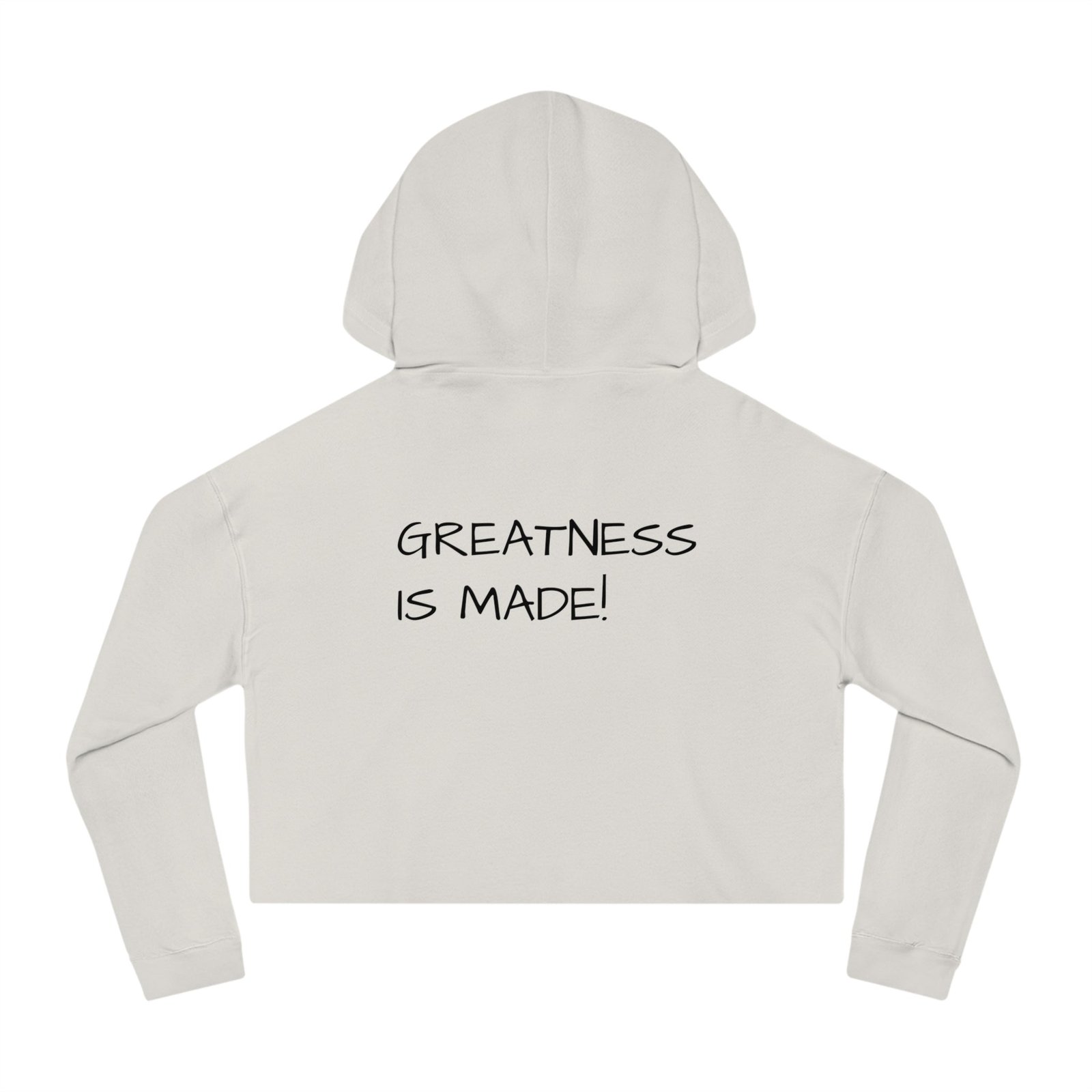 Cropped Hoodie — Camo “82 8F” Front & “Greatness Is Made!” Back