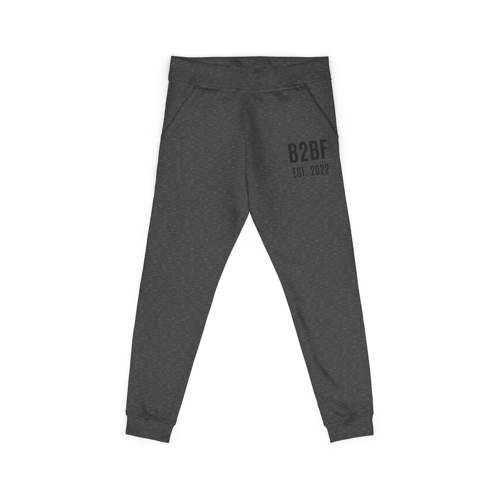 Embroidered 'B2BF EST. 2022' Fleece Sweatpants — Cozy Coral Joggers