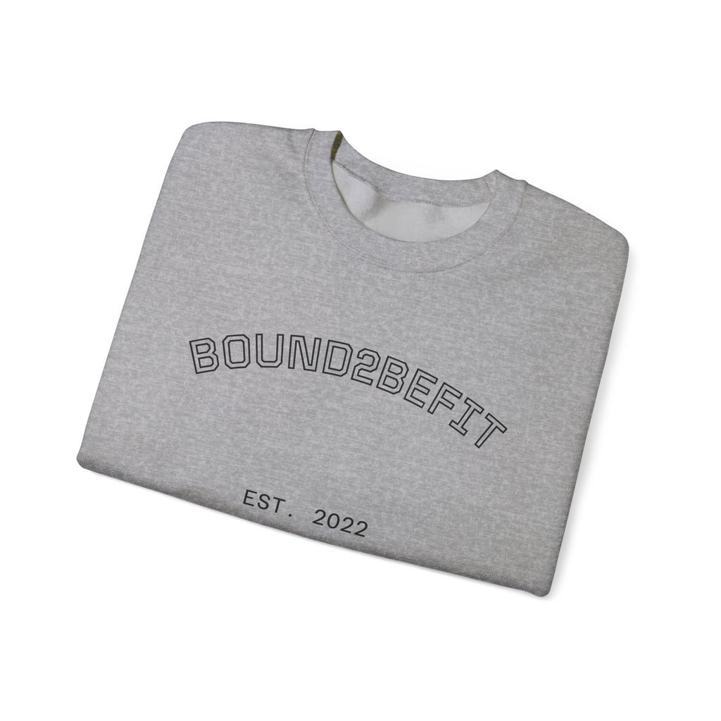 Crewneck Sweatshirt — “BOUND2BEFIT” Minimal Logo Crewneck (Est. 2022)