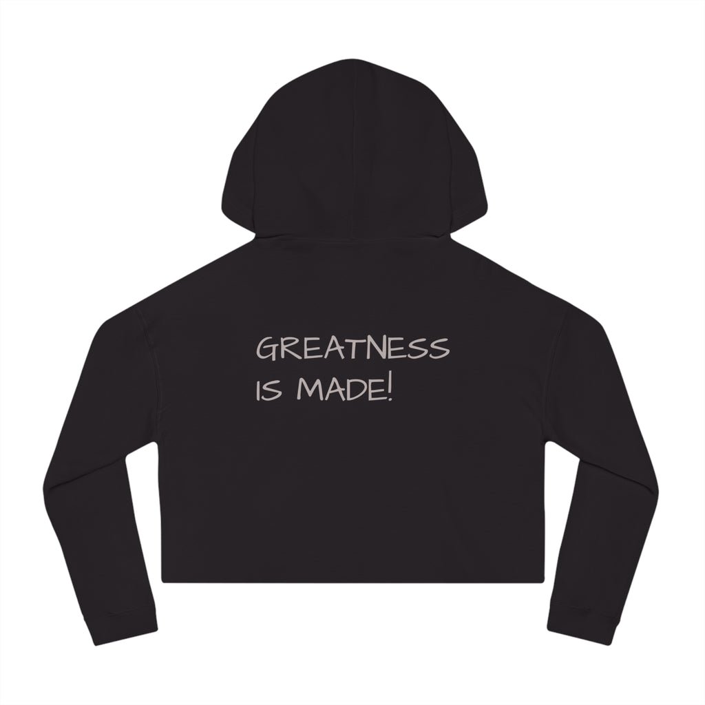 Cropped Hoodie — Camo “82 8F” Front & “Greatness Is Made!” Back